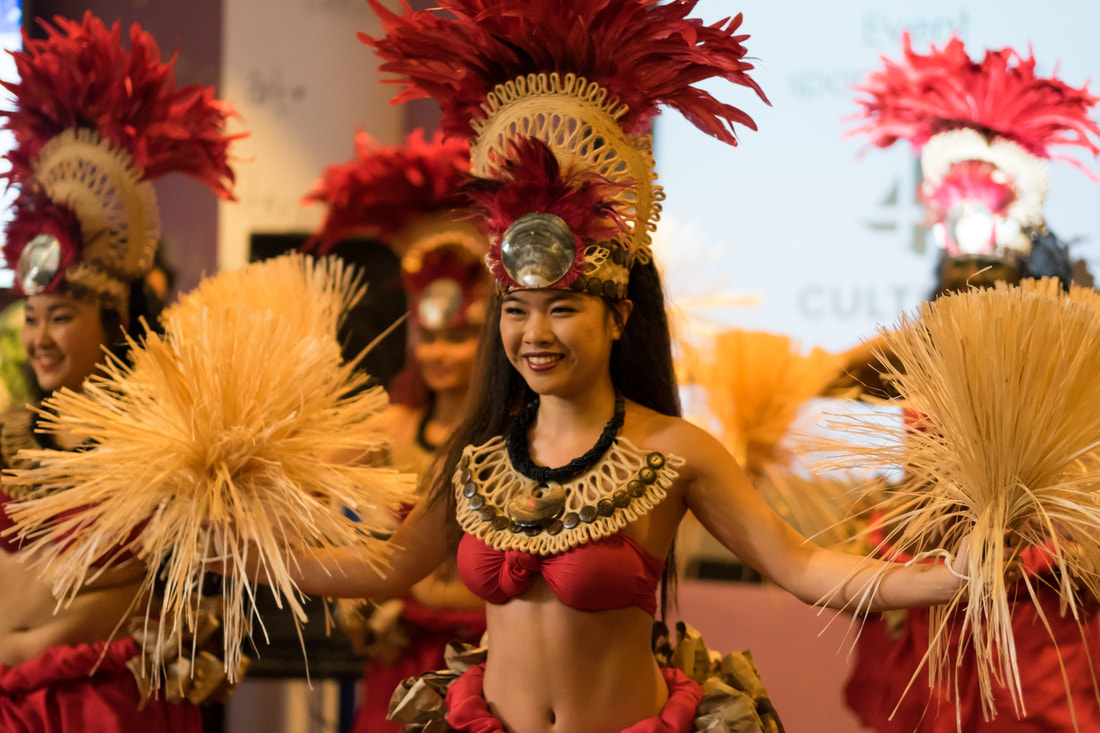 Huraiti Mana performs Ori Tahiti (Tahitian Dance) at the Seattle Children's Museum for it's first-annual Patchwork Puget Sound event Sunday, December 30, 2018.